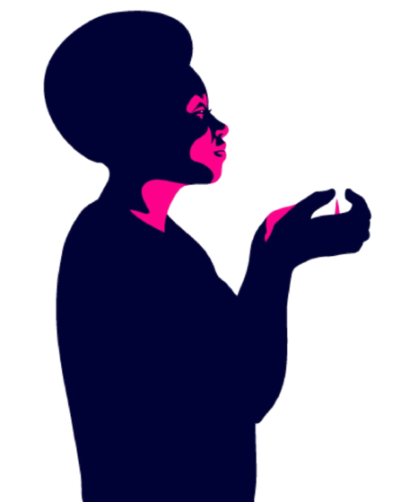 Silhouette of woman holding candle